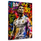Fußball Legende Nr. 7 im bunten Pop Art Stil Wandbild