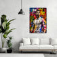 Fußball Legende Nr. 7 im bunten Pop Art Stil Wandbild