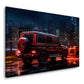 G-Klasse rotes Auto bei Nacht vor Skyline Wandbild