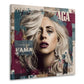 Gaga Porträt mit blonden Haaren im modernen Fashion Stil Wandbild