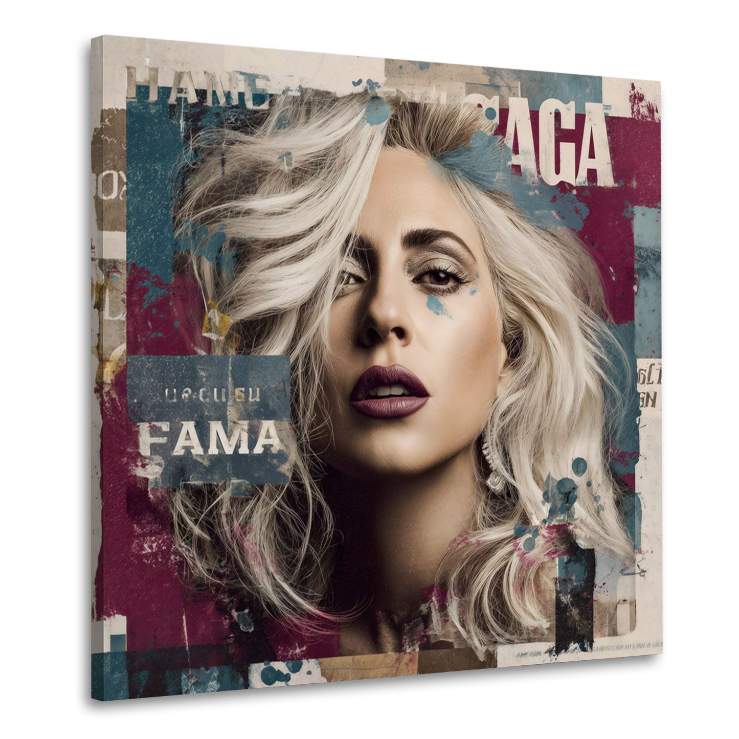 Gaga Porträt mit blonden Haaren im modernen Fashion Stil Wandbild
