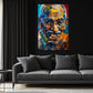 Porträt Wandbild im Hochformat an einer Wohnraumwand