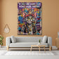 Gangster Kater und Maus Graffiti Wandbild an der Wand im Raum