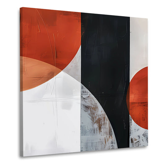 Geometrische Farbflächen Rot Schwarz Weiß Wandbild