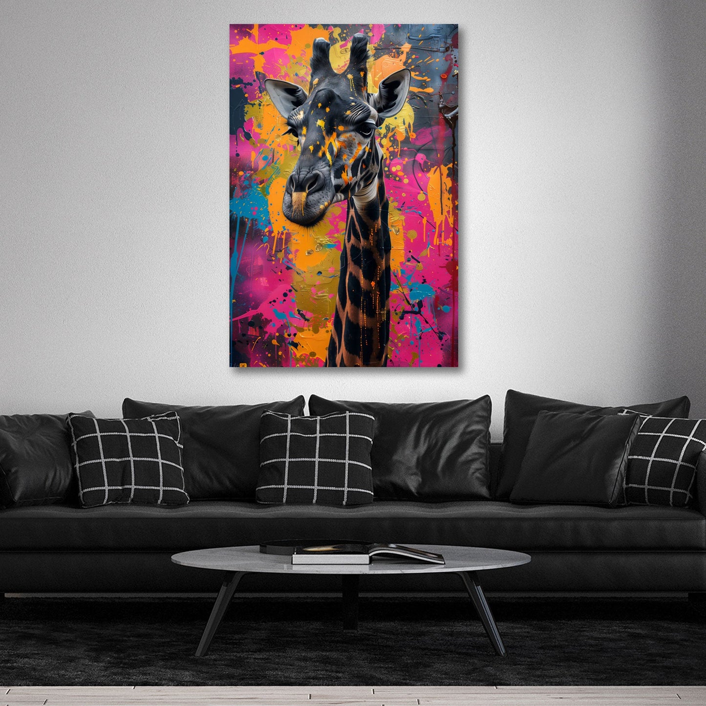 Giraffe Nahaufnahme im Aquarell-Stil Wandbild