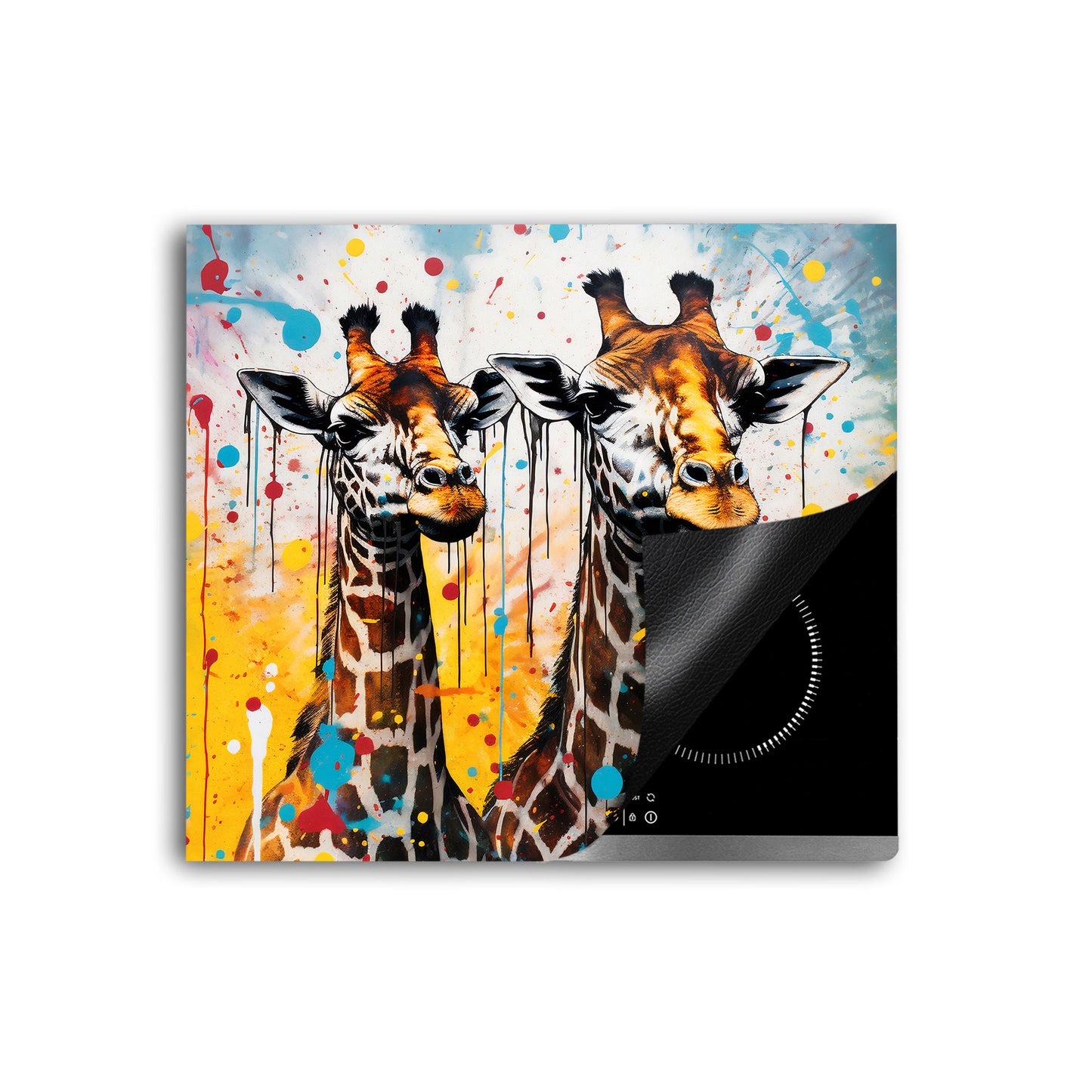 Giraffen Pop Art Herdabdeckplatte Induktionsschutz für Ceranfeld & Küche Deko