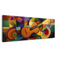 Gitarre in abstraktem Farbdesign Orange Tuerkis Wandbild