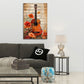 Gitarre mit Blumen und Notenblatt romantisch Wandbild