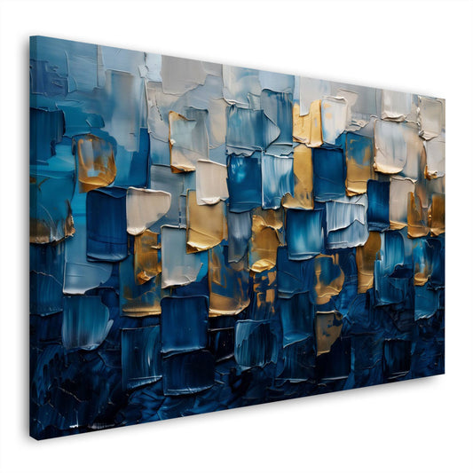 Gold Abstraktion Gemälde modern expressiv Wandbild – 3D Mockup