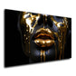 Gold Lippen Frau Gesicht schwarz dunkel Luxus Wandbild