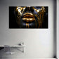 Gold Lippen Frau Gesicht schwarz dunkel Luxus Wandbild