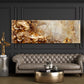 Goldene Blumen abstrakt und warm in Ölmalerei Wandbild
