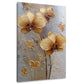 Goldene Blumen in kräftigen Farbtönen als Wandbild