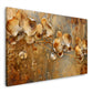 Goldene Blumen warm und elegant als Kunstwerk Wandbild