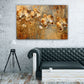 Goldene Blumen warm und elegant als Kunstwerk Wandbild