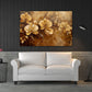 Goldene Orchideen abstrakt in Pastelltönen Wandbild