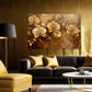 Goldene Orchideen abstrakt in Pastelltönen Wandbild
