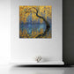 Goldener Baum See Spiegelung abstrakt Landschaft Wandbild