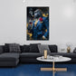 Gorilla im blauen Anzug mit Wein und Zigarre Luxus Wandbild