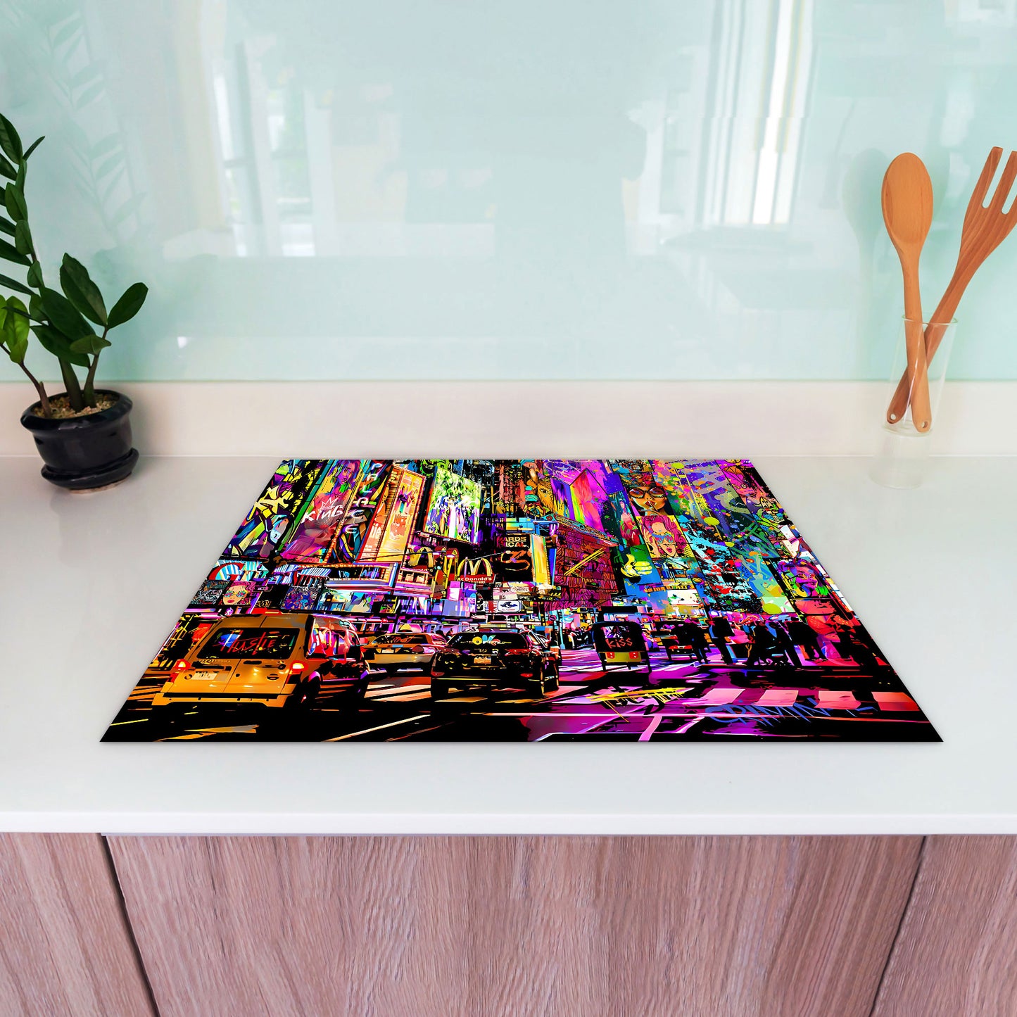 Graffiti New York Herdabdeckplatte Induktionsschutz für Ceranfeld & Küche Deko