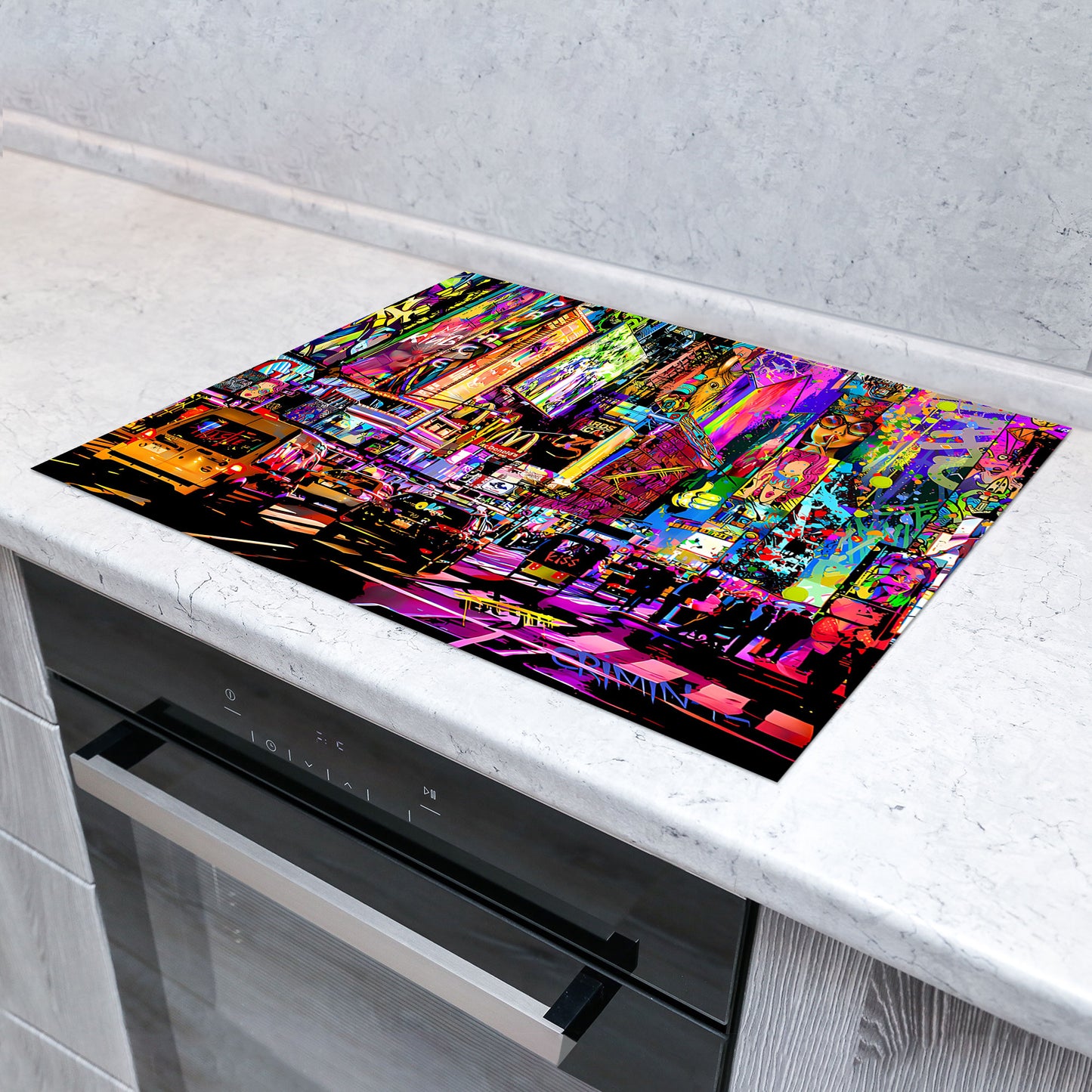 Graffiti New York Herdabdeckplatte Induktionsschutz für Ceranfeld & Küche Deko