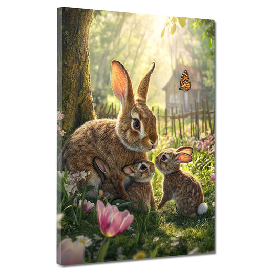 Hasen im Garten Sonnenlicht Wandbild