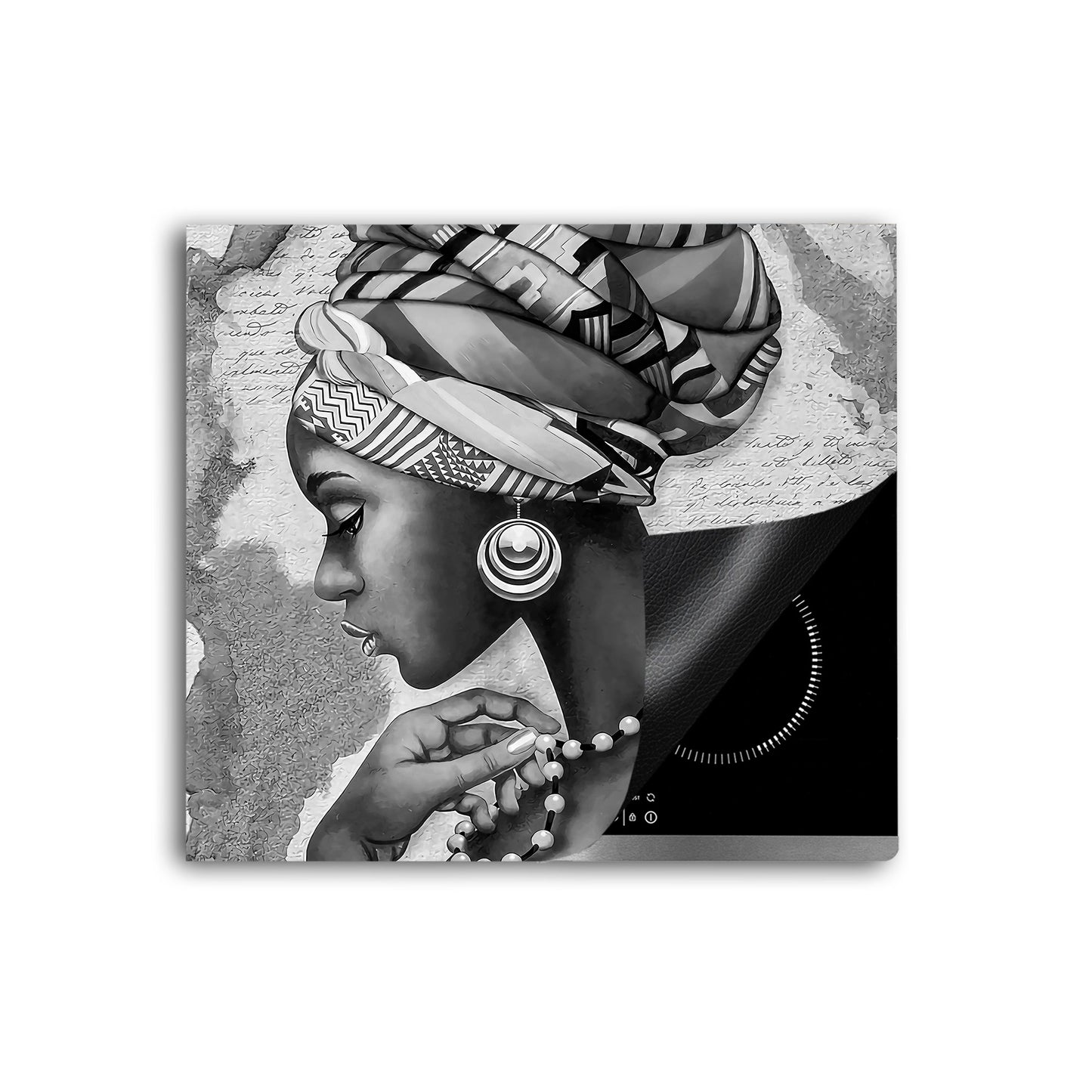 African Woman Vinyl Herdabdeckplatte Induktionsschutz für Ceranfeld & Küche Deko