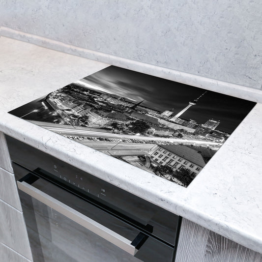 Beautiful Berlin Skyline Vinyl Herdabdeckplatte Induktionsschutz für Ceranfeld & Küche Deko