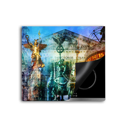 Städte Berlin Pop Art Vinyl Herdabdeckplatte Induktionsschutz für Ceranfeld & Küche Deko