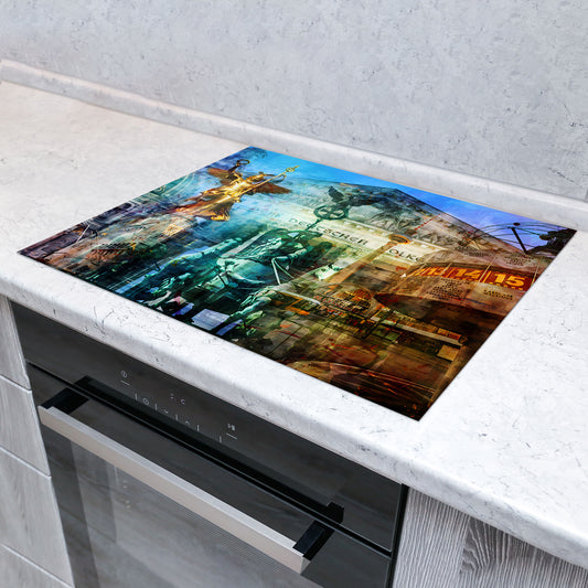Städte Berlin Pop Art Vinyl Herdabdeckplatte Induktionsschutz für Ceranfeld & Küche Deko