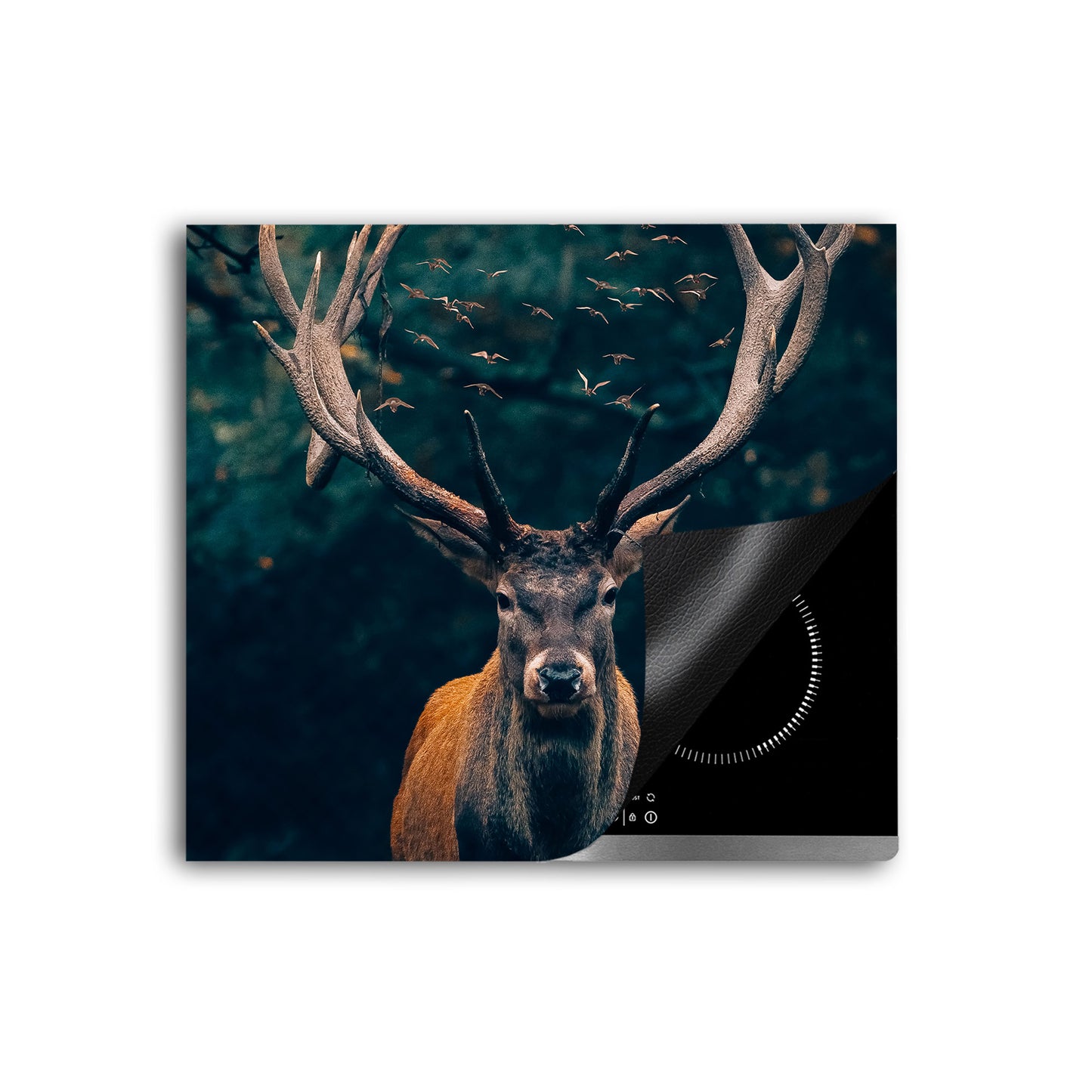 Hirsch abstrakt Deep Forest Herdabdeckplatte Induktionsschutz für Ceranfeld & Küche Deko