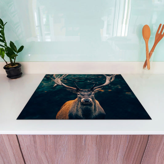 Hirsch abstrakt Deep Forest Herdabdeckplatte Induktionsschutz für Ceranfeld & Küche Deko