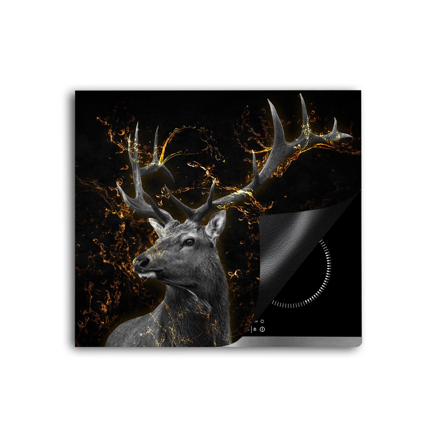 Hirsch Golden Style Herdabdeckplatte Induktionsschutz für Ceranfeld & Küche Deko