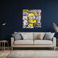 Homer mit Work Smart No Risk Schriftzug Graffiti Wandbild