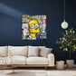 Homer mit Work Smart No Risk Schriftzug Graffiti Wandbild