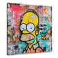 Homer mit Work Smart Schriftzug als Graffiti Comic Wandbild