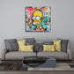 Homer mit Work Smart Schriftzug als Graffiti Comic Wandbild