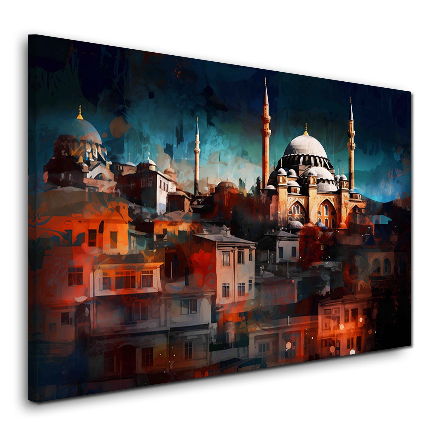Istanbul Türkei Moschee Skyline bei Nacht abstrakt Stadt Wandbild