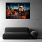 Istanbul Türkei Moschee Skyline bei Nacht abstrakt Stadt Wandbild