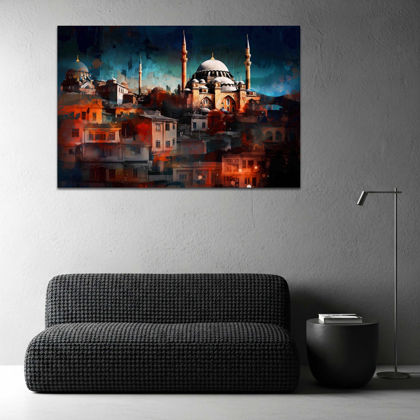 Istanbul Türkei Moschee Skyline bei Nacht abstrakt Stadt Wandbild