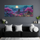 Japanische Landschaft Kirschblueten und Vollmond Wandbild