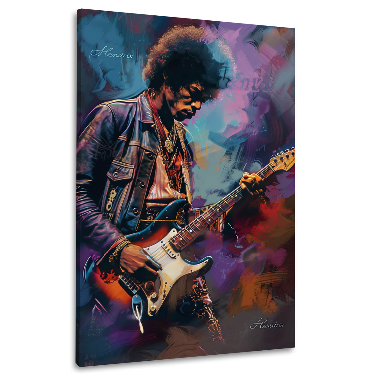 Hendrix bunt und urban in kräftigen Tönen Wandbild