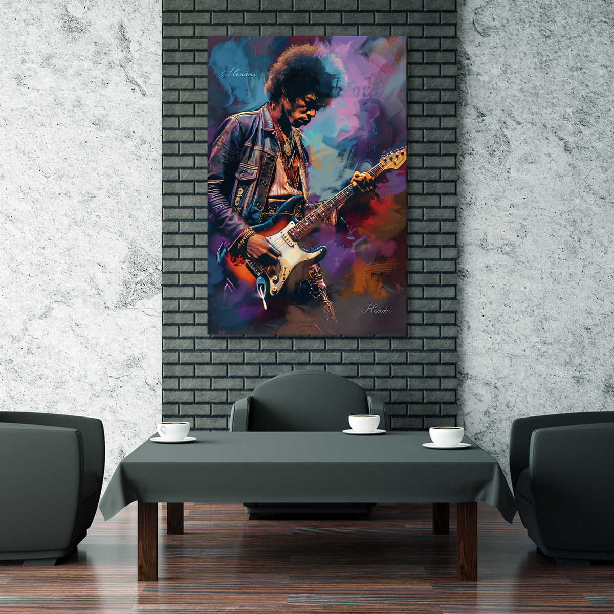 Hendrix bunt und urban in kräftigen Tönen Wandbild