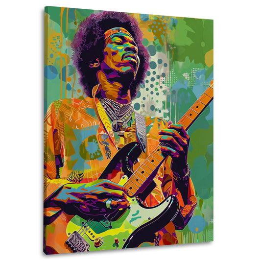 Hendrix im expressiven Graffiti-Stil Wandbild