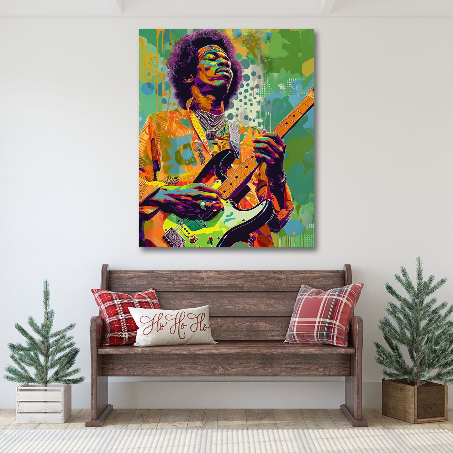 Hendrix im expressiven Graffiti-Stil Wandbild