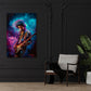 Jimi Hendrix Rocklegende bunt in Aquarell Wandbild