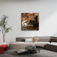 Quadratisches Stillleben Wandbild an einer Wohnraumwand