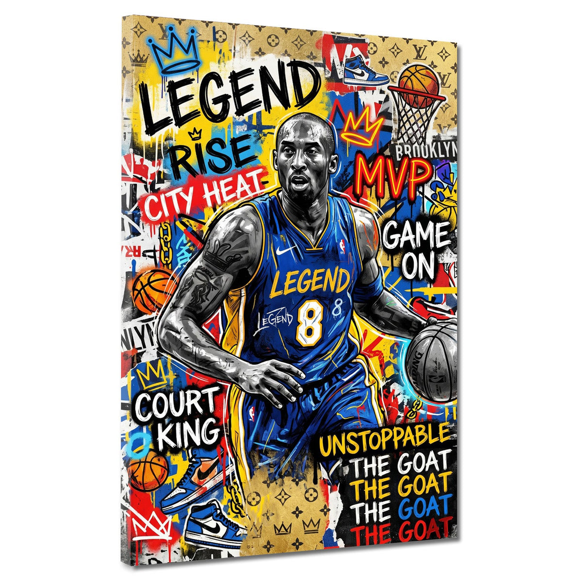 Kobe Nummer 8 als Basketball Legende Pop Art Wandbild