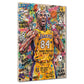 Kobe Basketball Legende in gelbem Trikot Pop Art Graffiti Wandbild