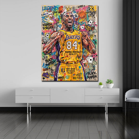 Kobe Mamba Mentality Basketball Wandbild im Wohnzimmer